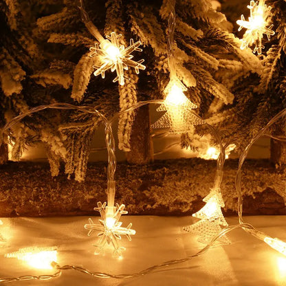 Christmas Tree Snowflake LED String Lights Banner Christmas Decoration 2023 for Home Navidad Xmas Tree Decor Fairy Light Pendant