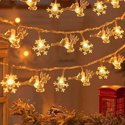 Christmas Tree Snowflake LED String Lights Banner Christmas Decoration 2023 for Home Navidad Xmas Tree Decor Fairy Light Pendant