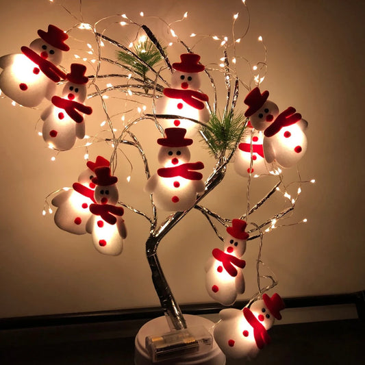 10LED Snowman String Lights Christmas Tree Decor Garland Lights Ornaments Christmas Decorations New Year