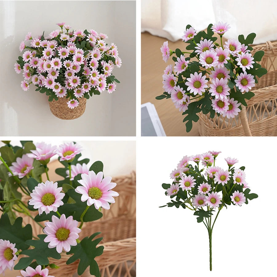 Autumn Beautiful Artificial Flowers Silk Daisy DIY Home Garden Party Wedding Decoration Craft Fall Christmas Cheap Fake Plants