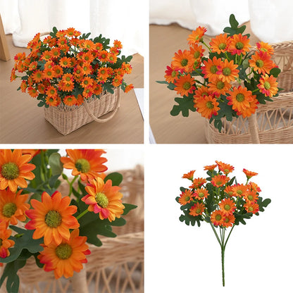 Autumn Beautiful Artificial Flowers Silk Daisy DIY Home Garden Party Wedding Decoration Craft Fall Christmas Cheap Fake Plants