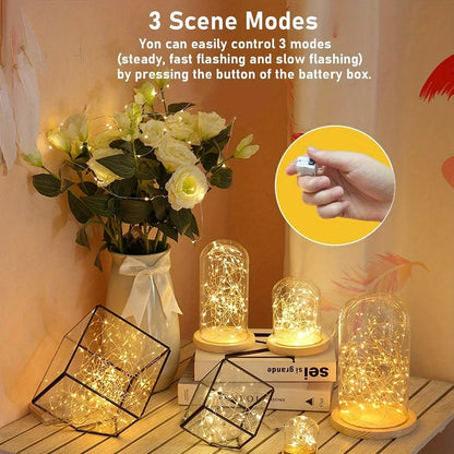 10 Pack Waterproof Mini Fairy Lights Copper With 3 Speed Modes for Christmas Decorations and Outdoor Use Battery Powered