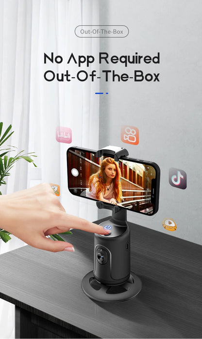 Phone Stabilizer Smart Facial Tracking Detachable Phone Clip with Fill Light Desktop Phone Stand Wireless Selfie Stick Tripod