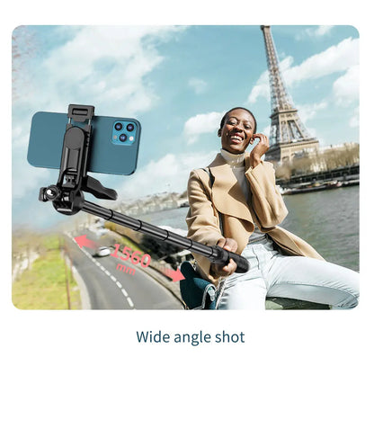 Phone Stabilizer Smart Facial Tracking Detachable Phone Clip with Fill Light Desktop Phone Stand Wireless Selfie Stick Tripod