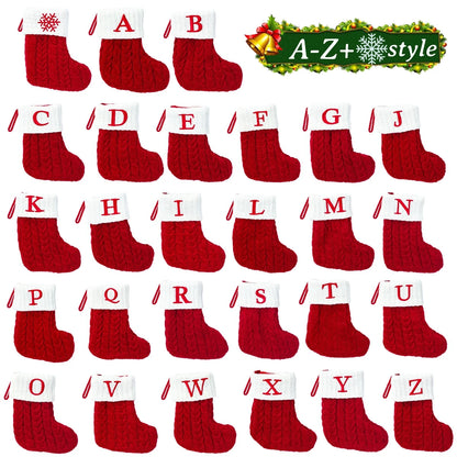 Merry Christmas Socks Knitting Snowflake Letter Stocking Christmas Decor For Home Xmas Tree Ornament Gift Navidad Natal 2025