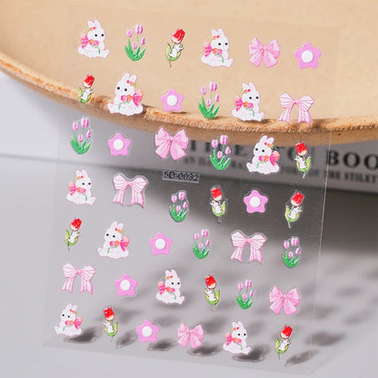 Christmas 5D Embossed Snowman Snowflakes Nail Art Stickers 8*10cm Cartoon Santa Claus Elk Christmas Decal DIY Manicure Decals &*