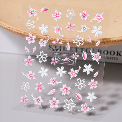 Christmas 5D Embossed Snowman Snowflakes Nail Art Stickers 8*10cm Cartoon Santa Claus Elk Christmas Decal DIY Manicure Decals &*