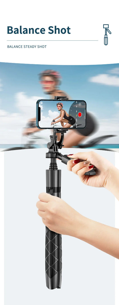 Phone Stabilizer Smart Facial Tracking Detachable Phone Clip with Fill Light Desktop Phone Stand Wireless Selfie Stick Tripod