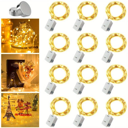 10 Pack Waterproof Mini Fairy Lights Copper With 3 Speed Modes for Christmas Decorations and Outdoor Use Battery Powered