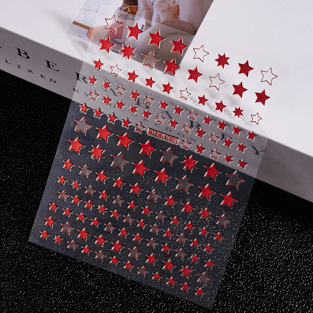 Christmas 5D Embossed Snowman Snowflakes Nail Art Stickers 8*10cm Cartoon Santa Claus Elk Christmas Decal DIY Manicure Decals &*