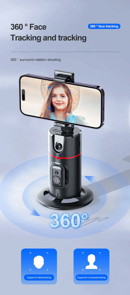 Phone Stabilizer Smart Facial Tracking Detachable Phone Clip with Fill Light Desktop Phone Stand Wireless Selfie Stick Tripod