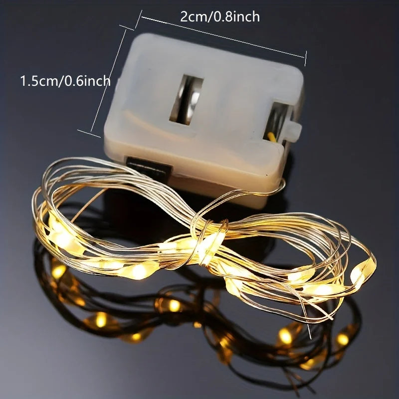 10 Pack Waterproof Mini Fairy Lights Copper With 3 Speed Modes for Christmas Decorations and Outdoor Use Battery Powered