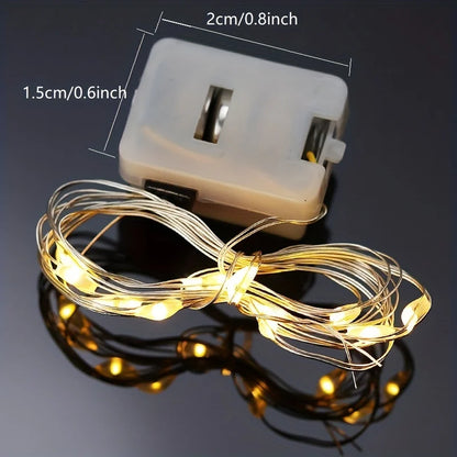 10 Pack Waterproof Mini Fairy Lights Copper With 3 Speed Modes for Christmas Decorations and Outdoor Use Battery Powered