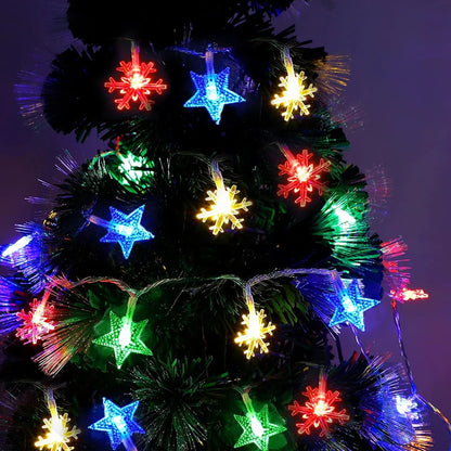 1-10M Christmas Snowflake Light for Merry Christmas Tree Garden New Year's home Decorations