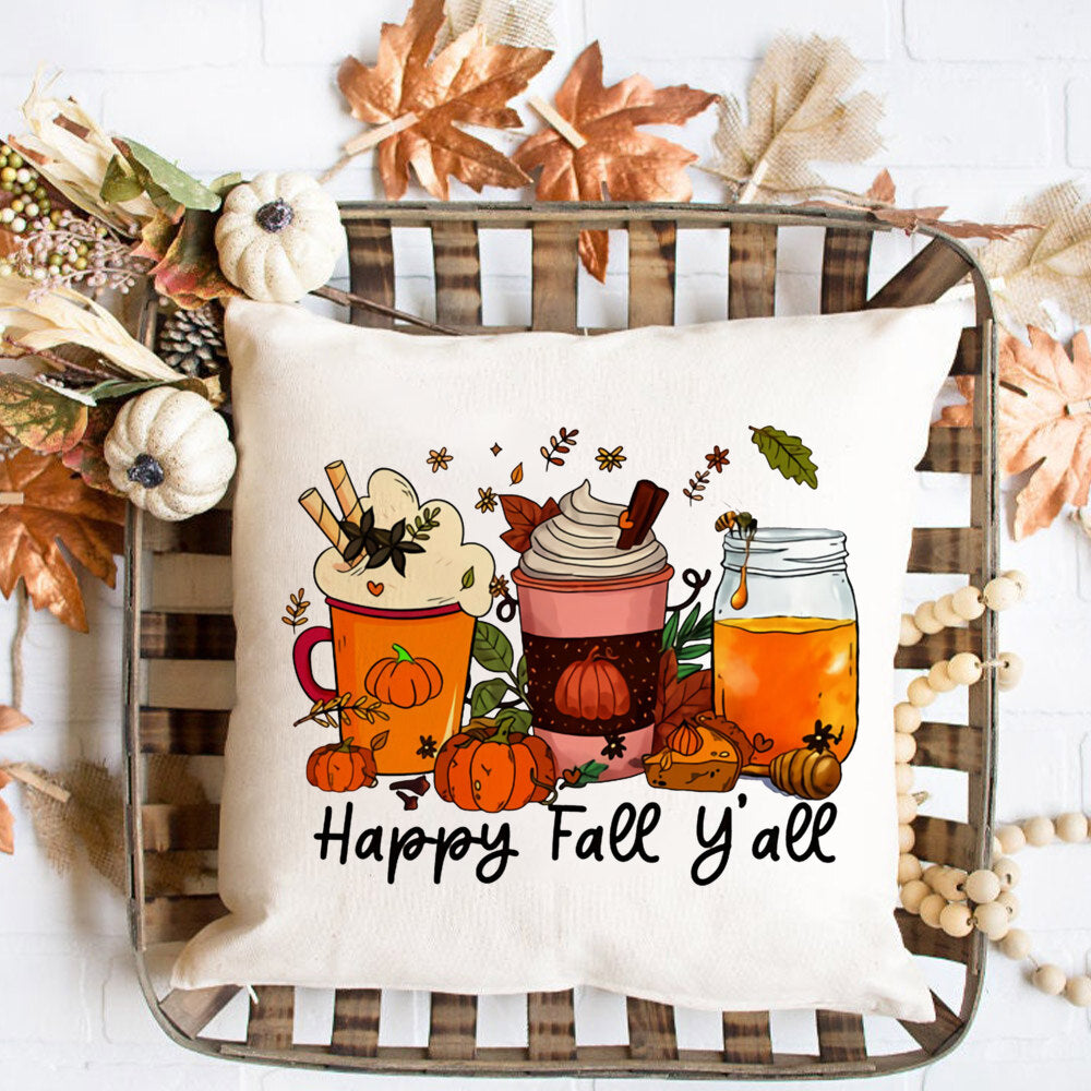 Fall Couch Cover Autumn Cushion Pumpkin Spice and Everything Nice Fall Home Decor Boho Autumn Pillowcover Fall Flowers Cushion