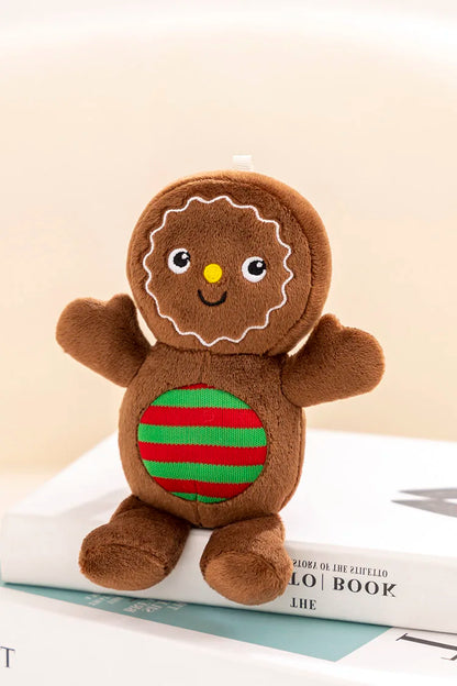 Ginger Bread Plush Toy Stuffed Caramel Chocolate Gingerbread  Cushion Christmas Tree House Bow Ring Decor Xmas Deer