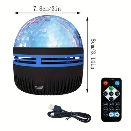 LED Starry Sky Light RGB Galaxy Projector Atmosphere Projection Lamp Christmas Halloween Remote Control 7 Color Home Auto Rotate