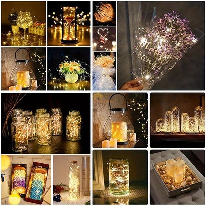 10 Pack Waterproof Mini Fairy Lights Copper With 3 Speed Modes for Christmas Decorations and Outdoor Use Battery Powered