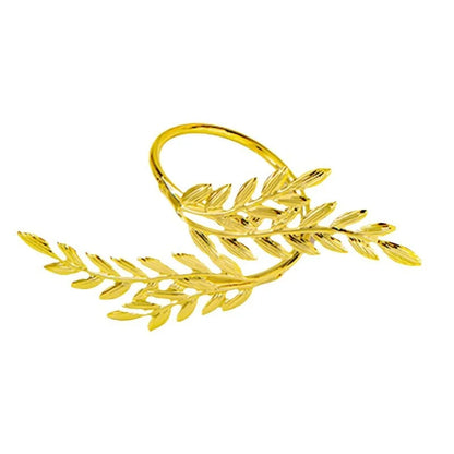 Gold Wheat Napkin Rings Metal Leaf Napkin Holder for Harvest Festival Fall Thanksgiving Dinner Table Decoration 6PCS