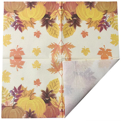 20pcs/Pac 33*33cm Thanksgiving Disc Bone Yellow Pumpkin Maple Leaf Print Party Decoration Disposable Paper Placemat