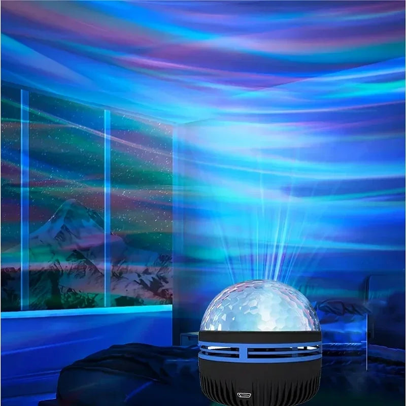 LED Starry Sky Light RGB Galaxy Projector Atmosphere Projection Lamp Christmas Halloween Remote Control 7 Color Home Auto Rotate