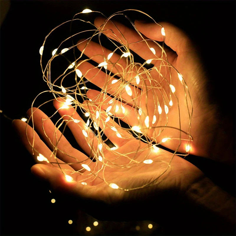 10 Pack Waterproof Mini Fairy Lights Copper With 3 Speed Modes for Christmas Decorations and Outdoor Use Battery Powered