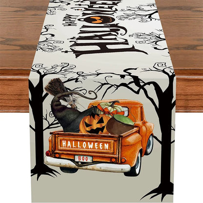 Goblin Halloween table Flag Black Forest Table Runner Thanksgiving Jack-o '-Lantern Holiday party kitchen centerpieces