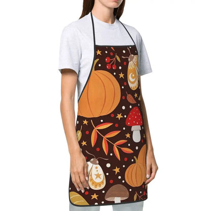 Autumn Apron  Cooking Baking Tablier Sleeveless Bib Kitchen Cleaning Pinafore for Women