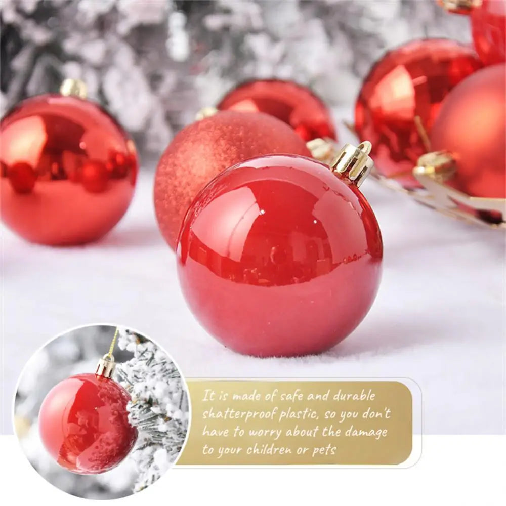 Christmas Balls Shatterproof Unbreakable 4cm Plastic Balls Baubles Bulk Christmas Ornaments Set for Tree Decorations Festive