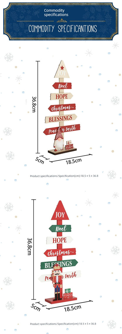 Christmas Christmas Wooden Tree Sign Ornament Decoration Gift 36cm High