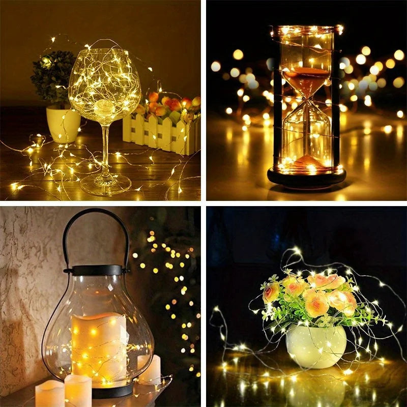 10 Pack Waterproof Mini Fairy Lights Copper With 3 Speed Modes for Christmas Decorations and Outdoor Use Battery Powered