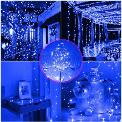 10M 5M 3M 2M Copper Wire LED Tinsel Garland Battery Powered Fairy LED String Lights for Holiday Christmas Wedding Party Decor