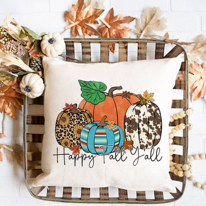 Fall Couch Cover Autumn Cushion Pumpkin Spice and Everything Nice Fall Home Decor Boho Autumn Pillowcover Fall Flowers Cushion