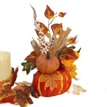 Halloween table decoration simulation pumpkin Maple Leaf Table Decoration, autumn harvest pumpkin pot decoration props