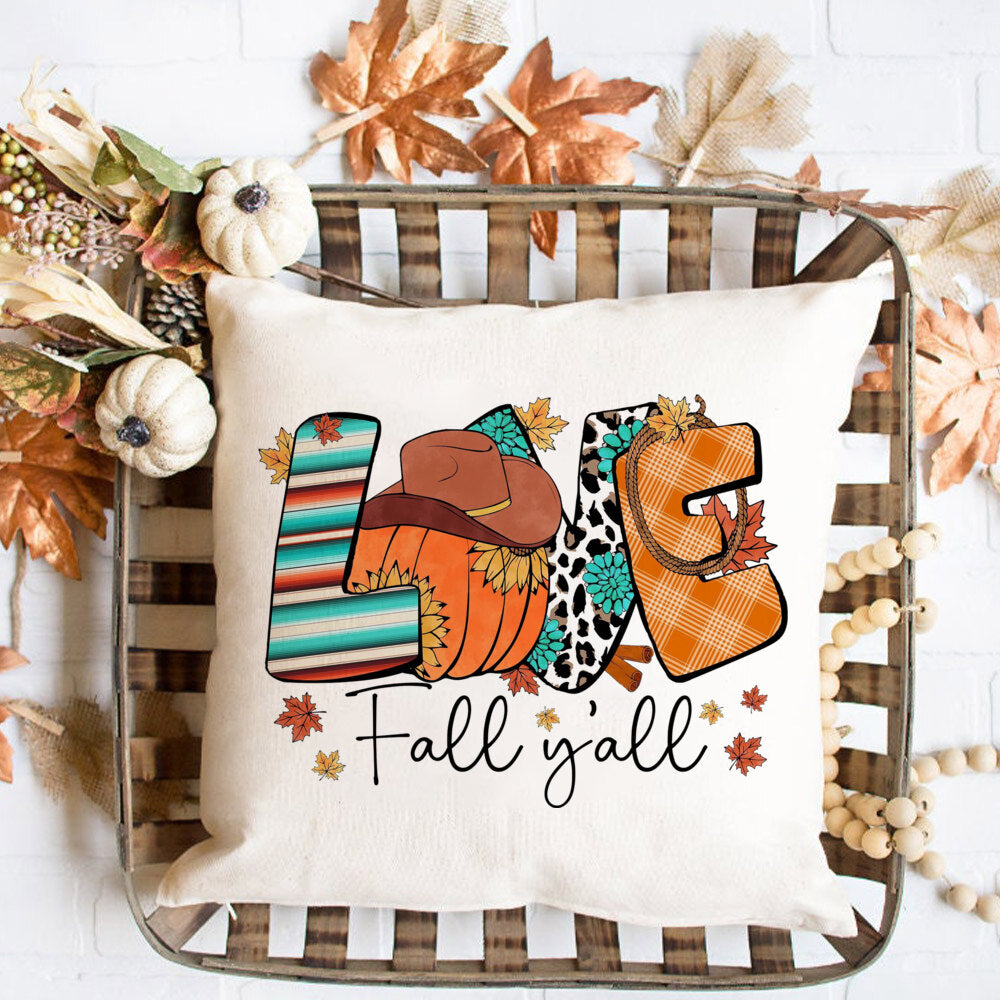 Fall Couch Cover Autumn Cushion Pumpkin Spice and Everything Nice Fall Home Decor Boho Autumn Pillowcover Fall Flowers Cushion